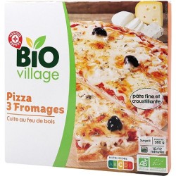 pizza 3 fromages bio cuite au feu de bois - 380 g - BIO VILLAGE