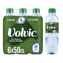 Eau minérale naturelle VOLVIC ,pack de 6 bouteilles de 50cL